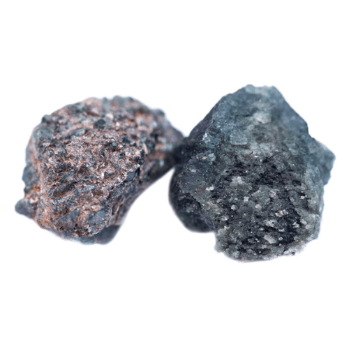 Two rough Alexandrite stones.