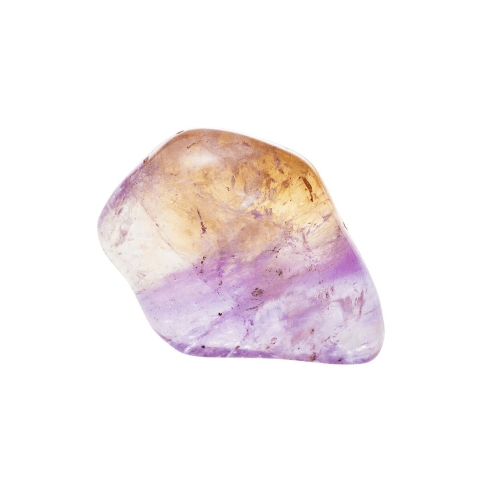 A purple and orange gemstone.