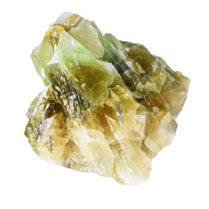 Green and brown crystal.