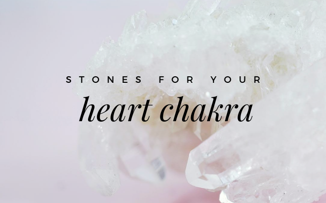 Image with text overlay: stones for your heart chakra