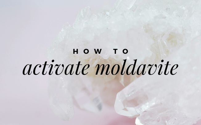 Image with text overlay: how to activate moldavite.