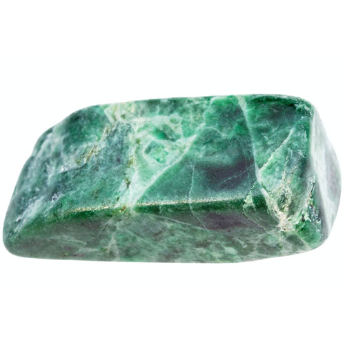 Polished green jade stone