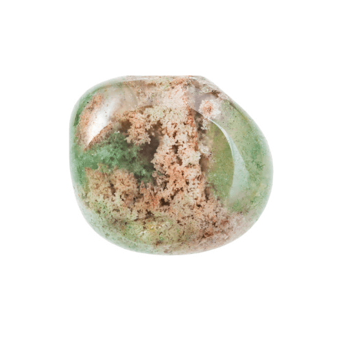 Green and brown polished crystal.