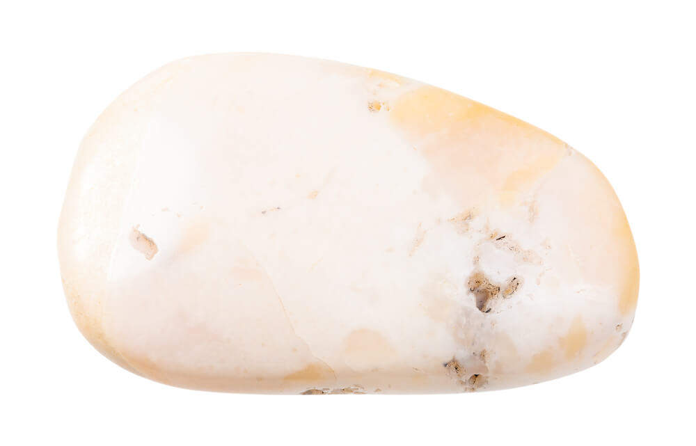 A light pink stone.