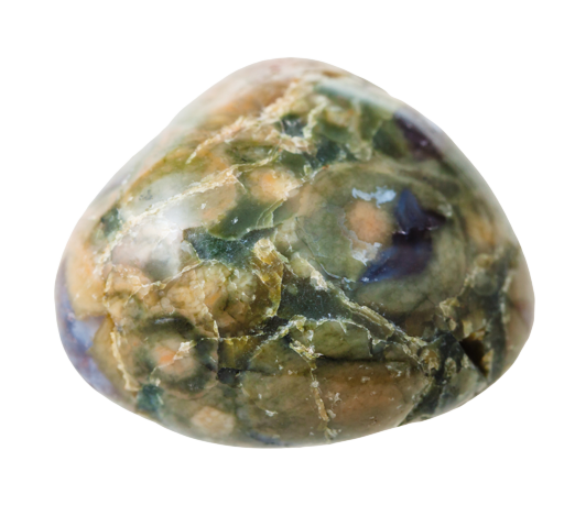Speckled brown and green gemstone.
