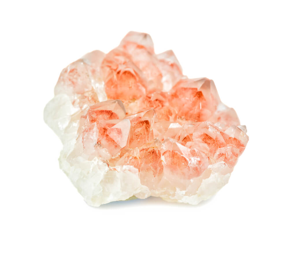 A picture of a pink strawberry quartz crystal.