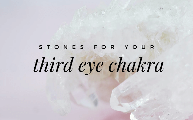 Image with text overlay: stones for your third eye chakra