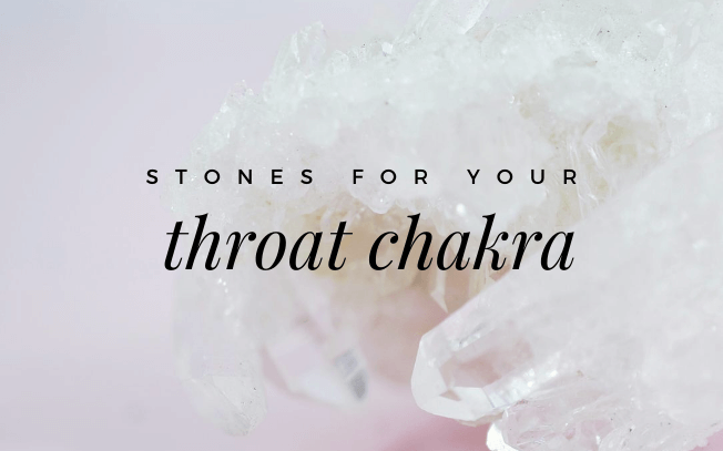 Image with text overlay: stones for your throat chakra